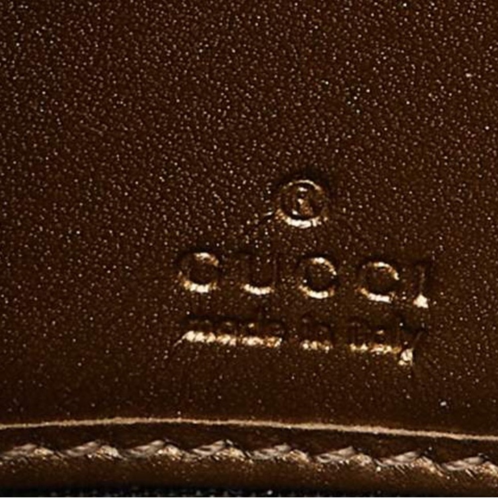 GUCCI Bronze Guccissima Patent Leather Zip Around Wallet - Picture 9 of 10